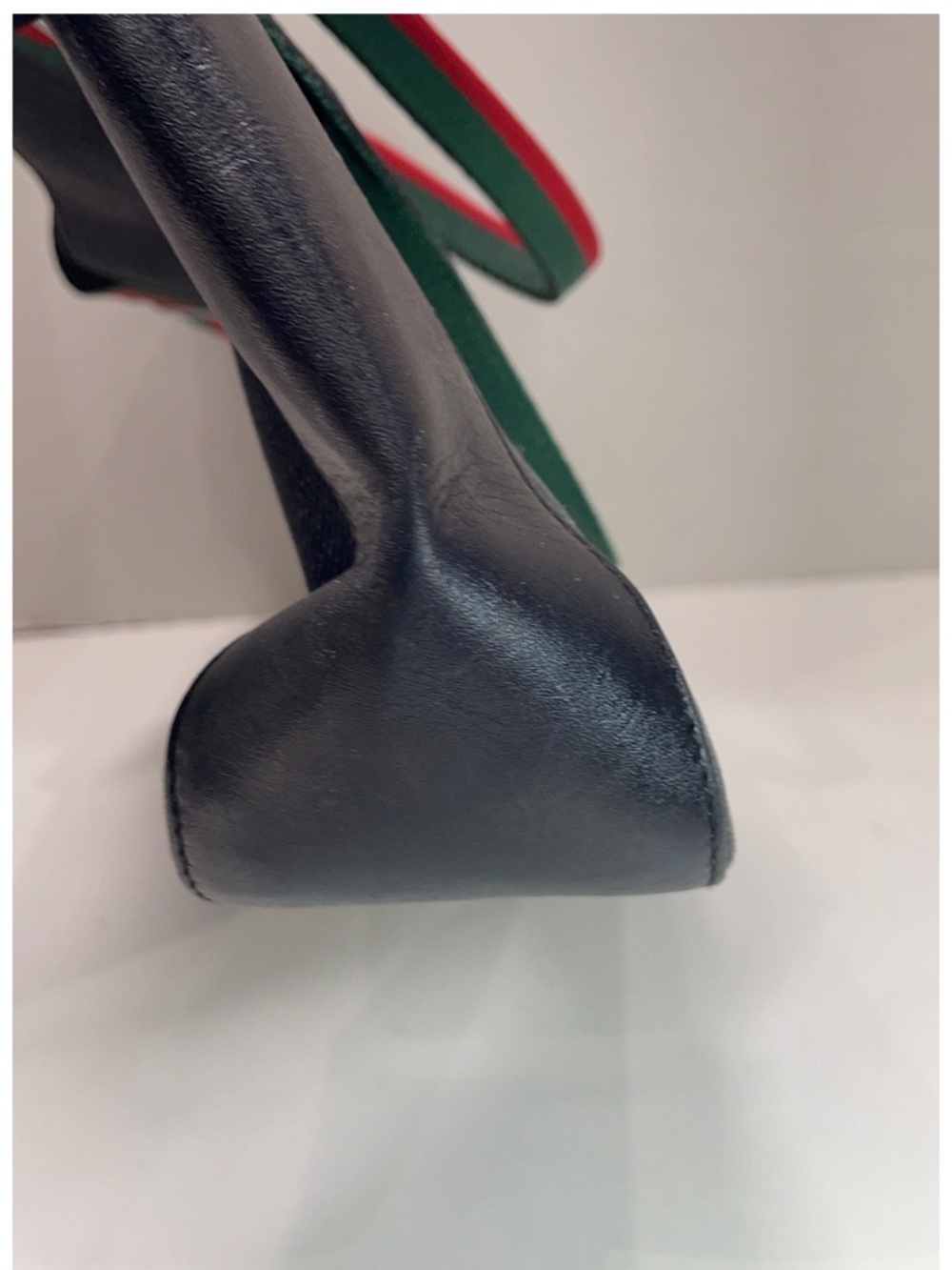 Gucci Black Shoulder Tote with Red & Green Webbing - Picture 6 of 11